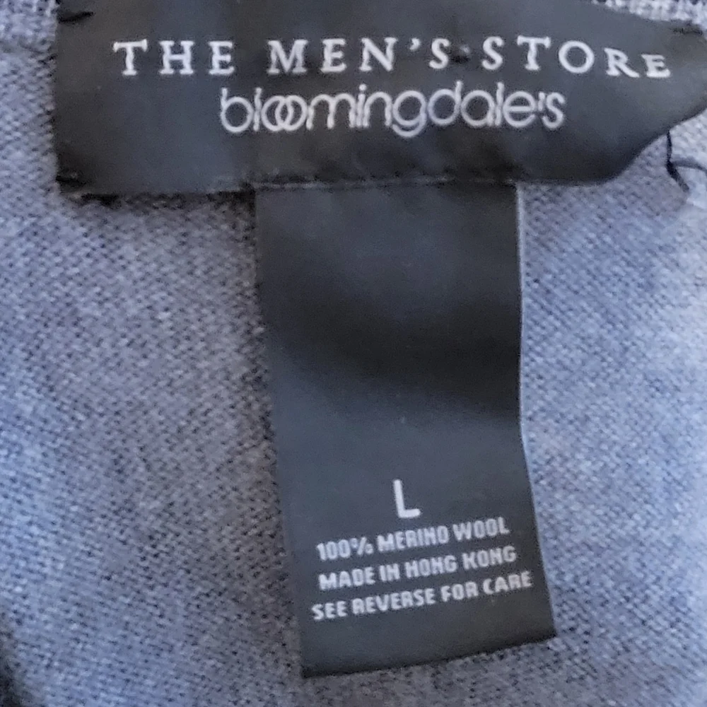 Bloomingdale's Merino Wool Gray Quarter-Zip Sweater